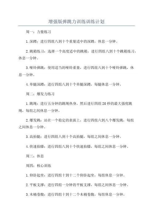 增强版弹跳力训练训练计划
