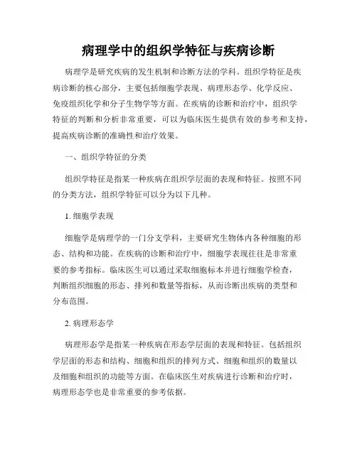 病理学中的组织学特征与疾病诊断