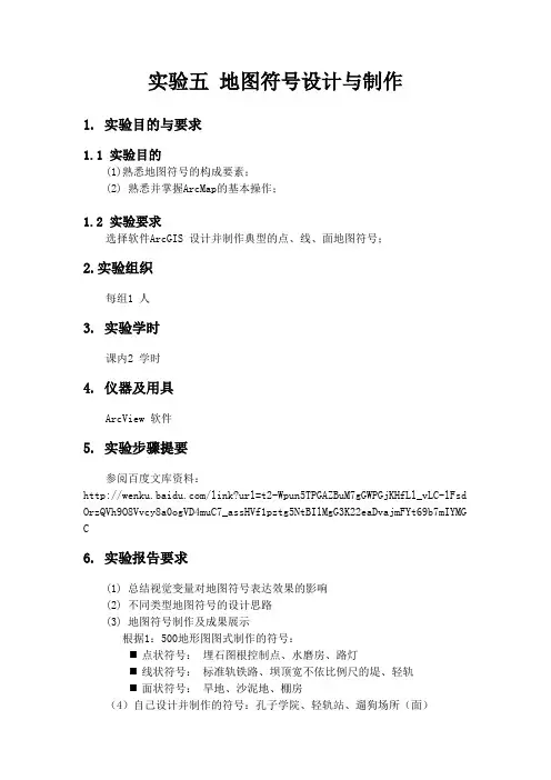 实验五 地图符号设计与制作
