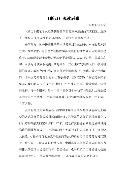《断刀》观后感