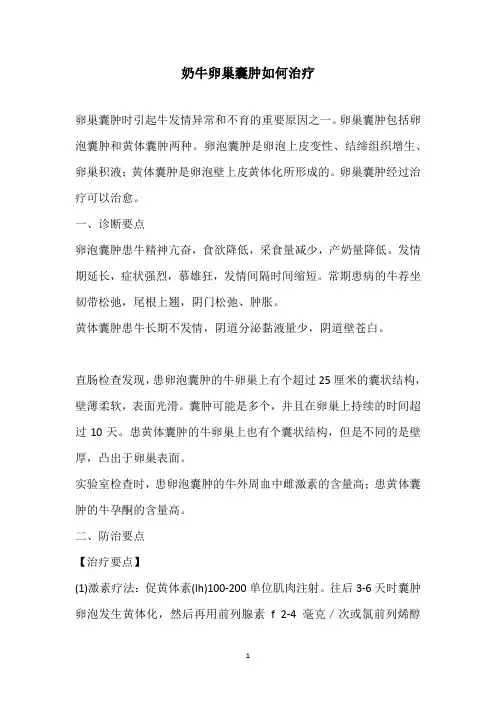 奶牛卵巢囊肿如何治疗