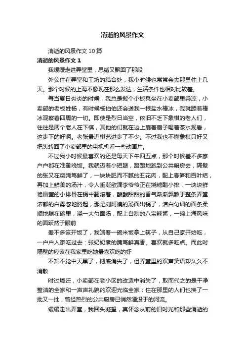 消逝的风景作文10篇