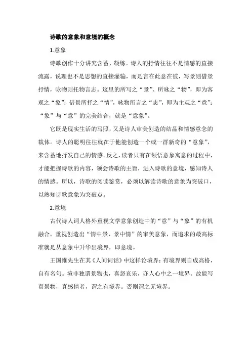 诗歌的意象和意境的概念