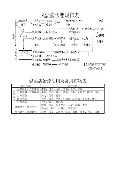 刘景源温病学传变表(最新整理)