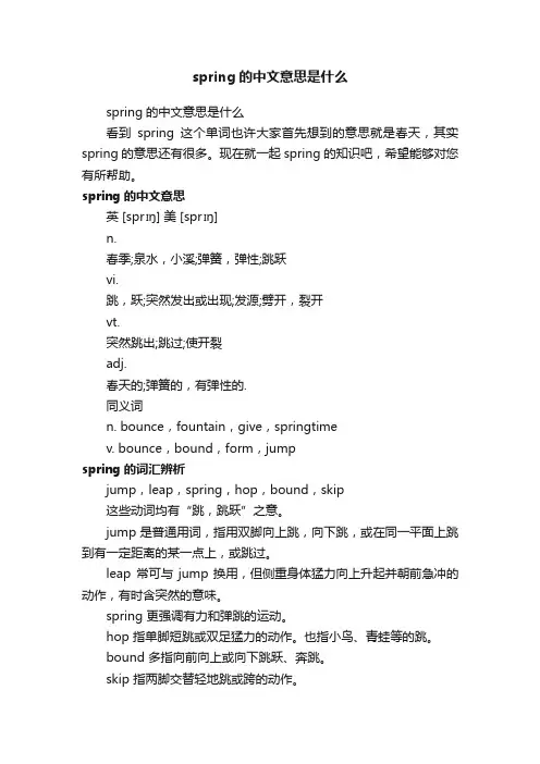 spring的中文意思是什么
