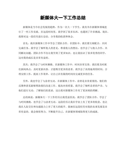新媒体大一下工作总结