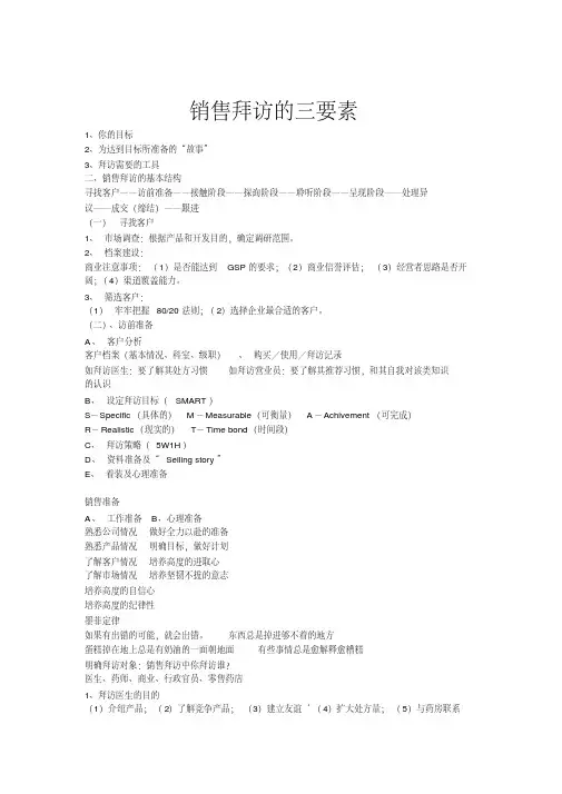 营销知识-销售拜访的三要素