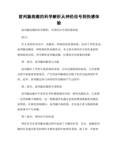 前列腺高潮的科学解析从神经信号到快感体验