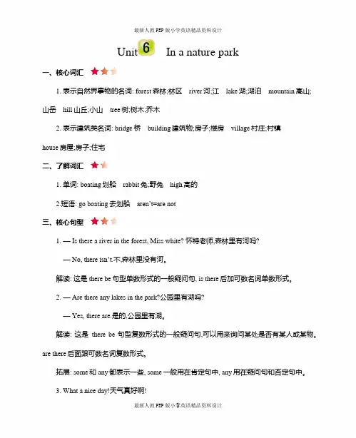 最新人教PEP版小学五年级上册英语Unit 6 单元复习知识清单