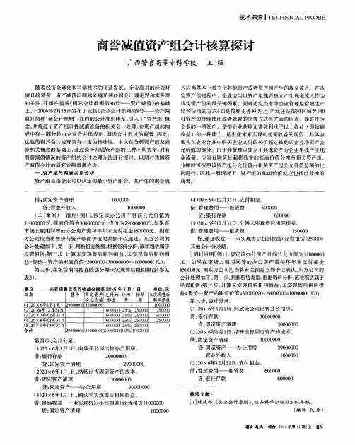商誉减值资产组会计核算探讨