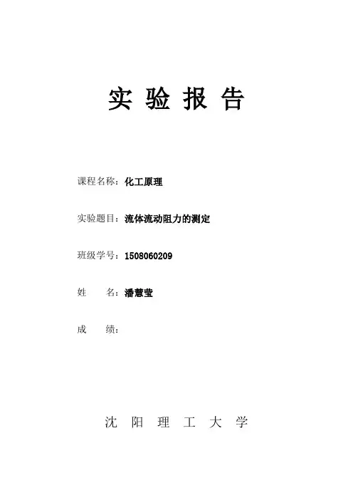 实验报告(流体阻力)
