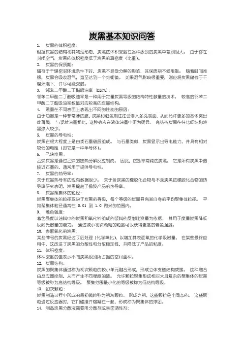 炭黑基本知识问答
