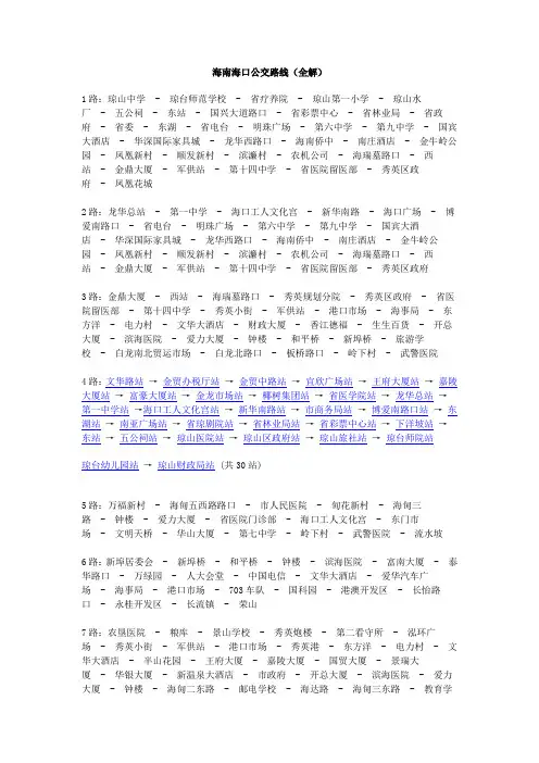 海南海口公交路线