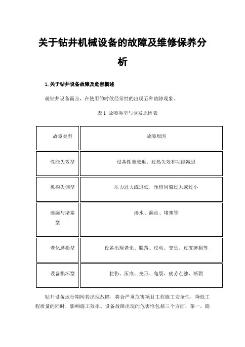关于钻井机械设备的故障及维修保养分析