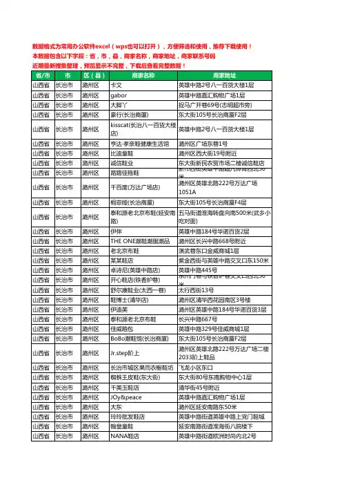 2020新版山西省长治市潞州区鞋工商企业公司商家名录名单黄页联系电话号码地址大全230家