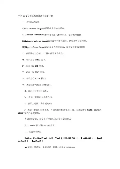 华为H3C交换机路由器命名规则详解