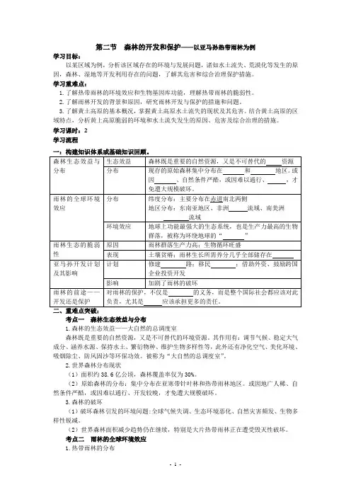 森林的开发和保护——以亚马孙热带雨林为例