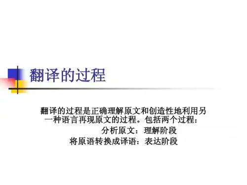 翻译过程