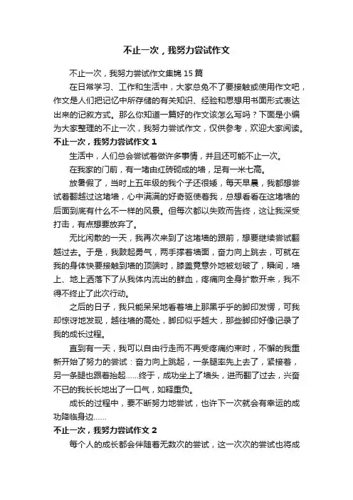 不止一次，我努力尝试作文