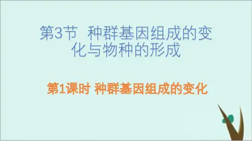《种群基因组成的变化与物种的形成》人教版高中生物实用课件1