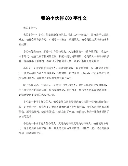 我的小伙伴600字作文