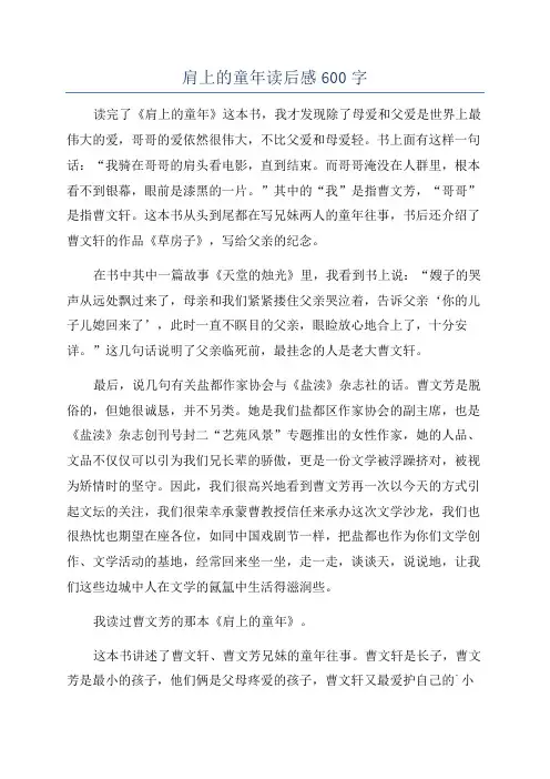 肩上的童年读后感600字