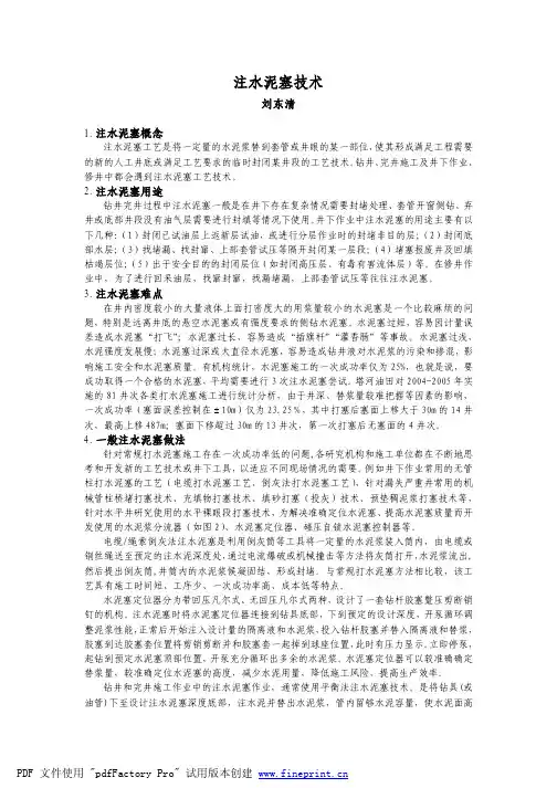 注水泥塞技术