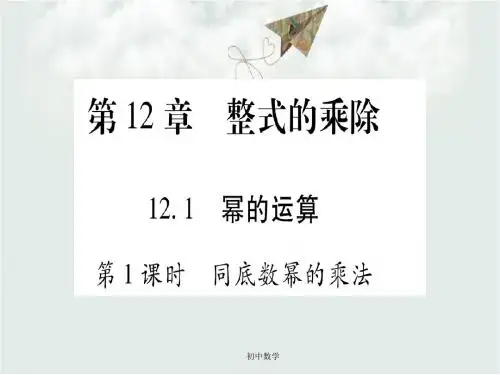 八级数学上册12.1幂的运算习题课件新版华东师大版112819