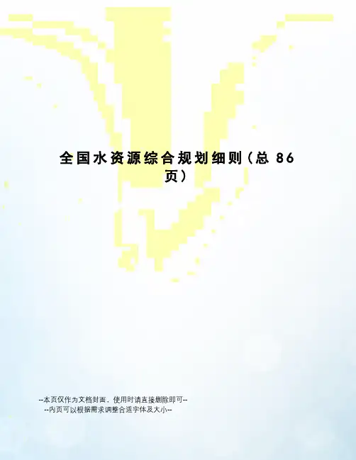 全国水资源综合规划细则