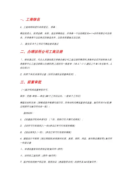 以单位开办诊所流程