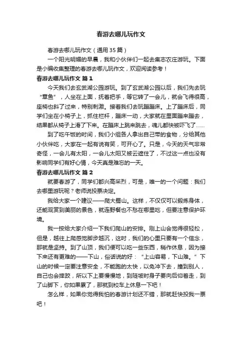 春游去哪儿玩作文（通用35篇）
