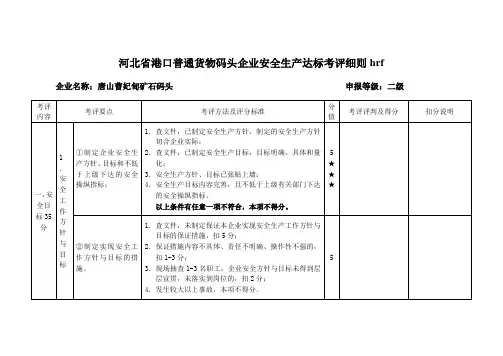 河北省港口普通货物码头企业安全生产达标考评细则hrf