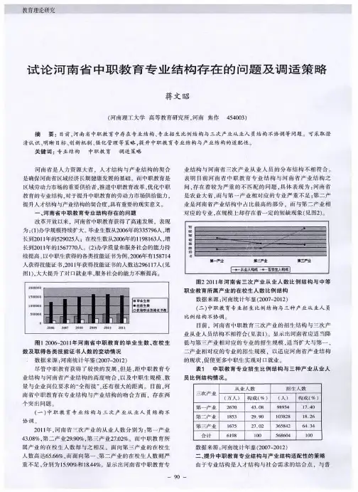 试论河南省中职教育专业结构存在的问题及调适策略