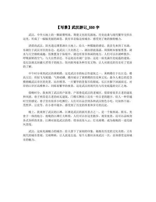 【写景】武汉游记_550字