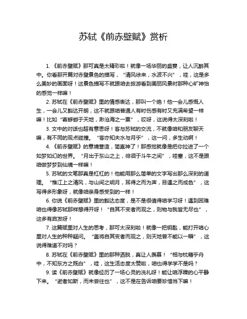 苏轼《前赤壁赋》赏析