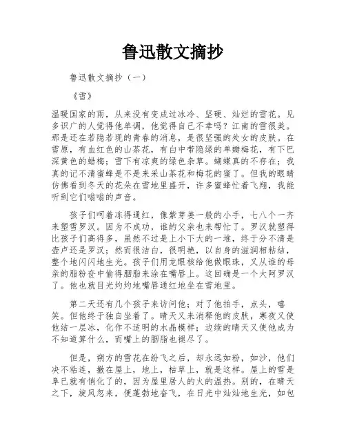 鲁迅散文摘抄