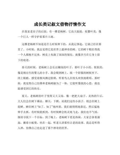 成长类记叙文借物抒情作文