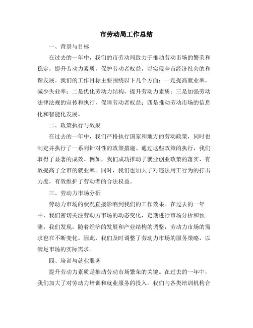 市劳动局工作总结 (2)