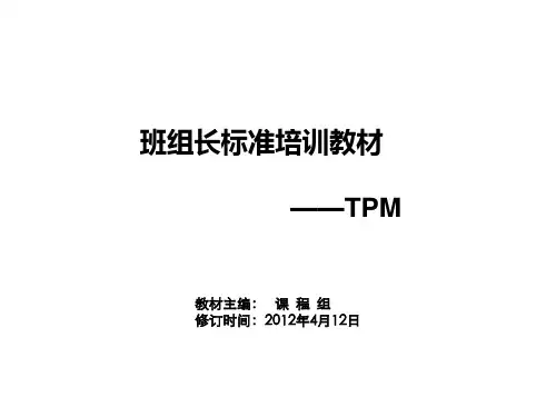 推荐-汪志平、TPM培训材料班组长恢复1 精品