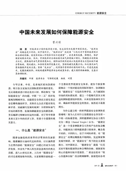 中国未来发展如何保障能源安全