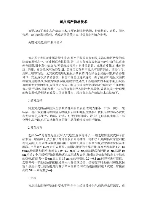 黄皮高产栽培技术