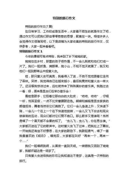 特别的旅行作文