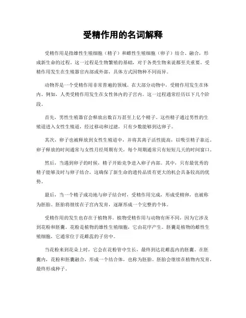 受精作用的名词解释