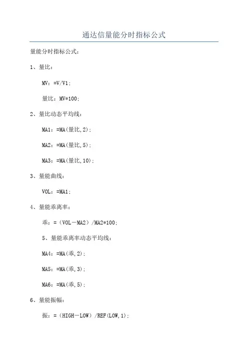 通达信量能分时指标公式