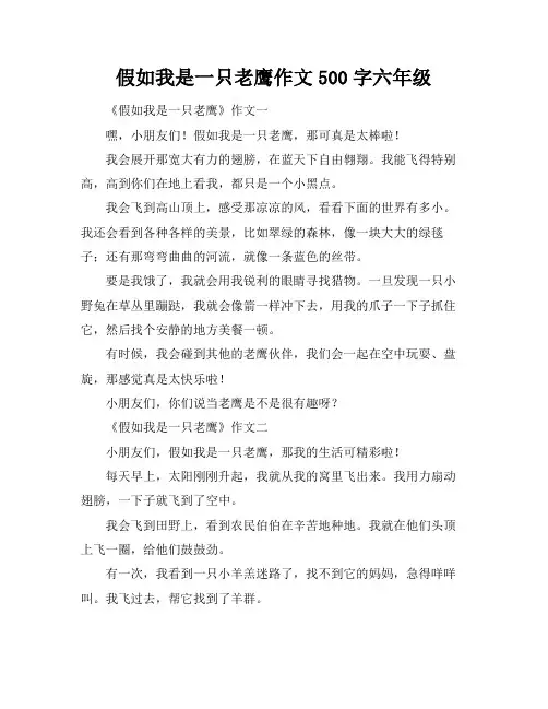 假如我是一只老鹰作文500字六年级