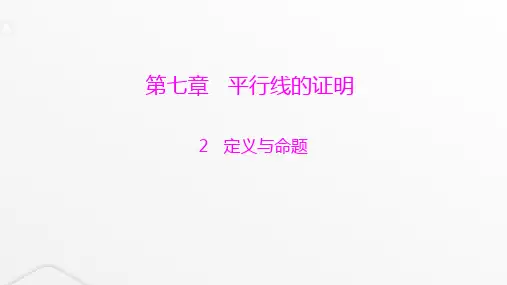 北师大版八年级数学上册第七章平行线的证明定义与命题课件