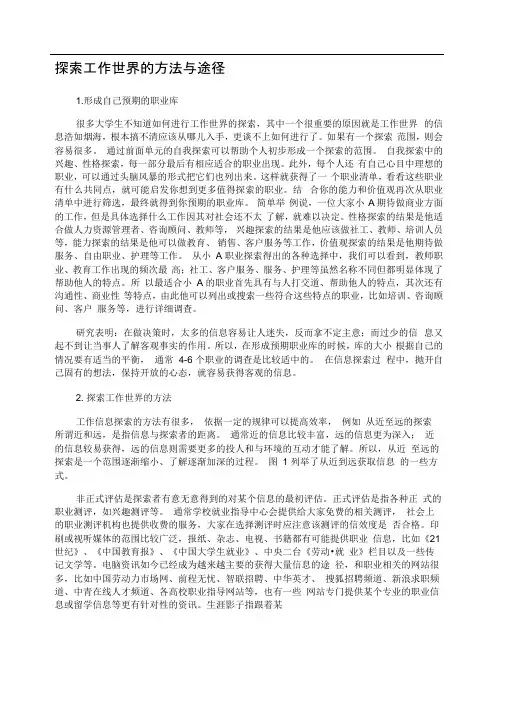 探索工作世界的方法与途径