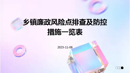 乡镇廉政风险点排查及防控措施一览表