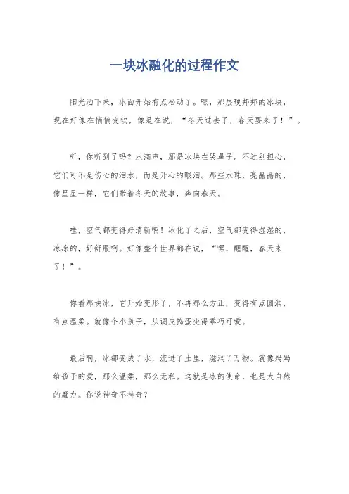 一块冰融化的过程作文