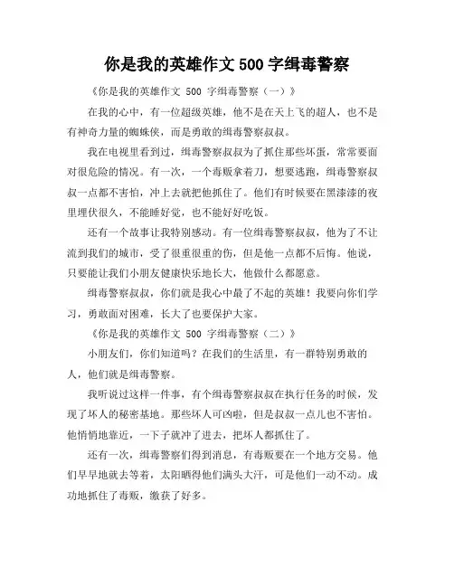 你是我的英雄作文500字缉毒警察